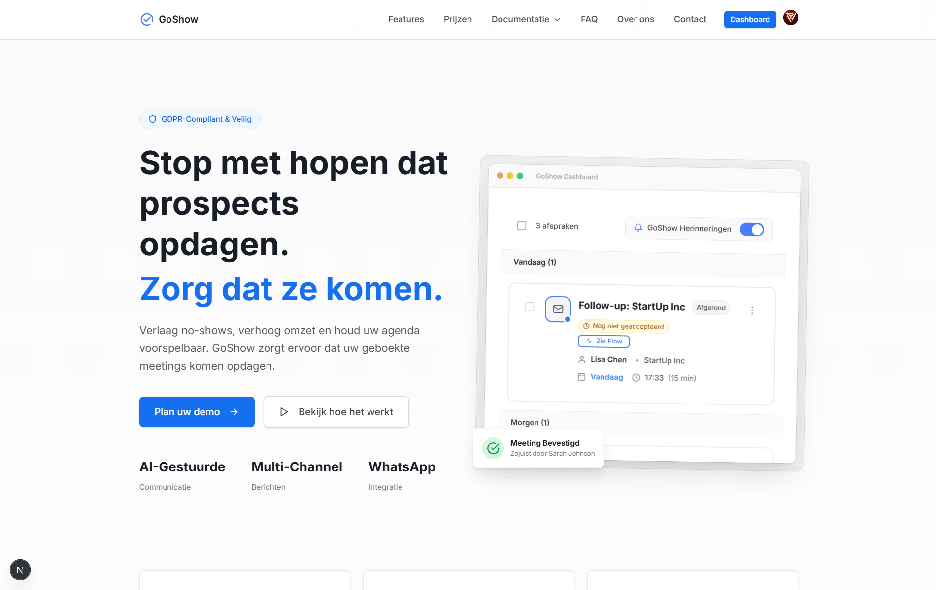 GoShow landing page